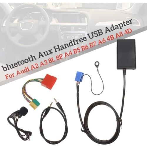 New Car bluetooth Aux Handfree USB Adapter Music Audio Aux-in Cable For Audi A3 8L 8P A4 B5-B7 A6 4B A8 4D