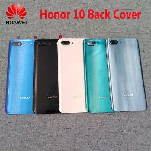 Original Huawei Honor 10 Back Glass Rear Door Housing Cover Battery Case Panel Replacement Parts For Honor10 & Camera Lens Frame