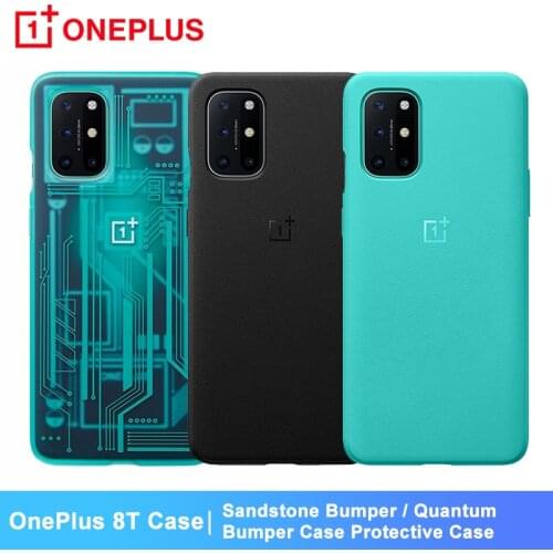 Original Case For OnePlus 8T Sandstone Bumper Case Protective Case Quantum Bumper Cover Cyborg Cyan For OnePlus 8T Smartphones