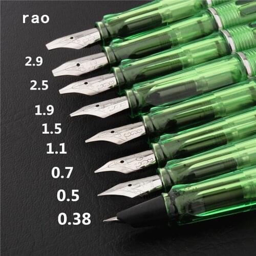 High quality 515 Transparent green Tibetan Arabic English Flat Nib Fountain pen New school Student office stationery Supplies