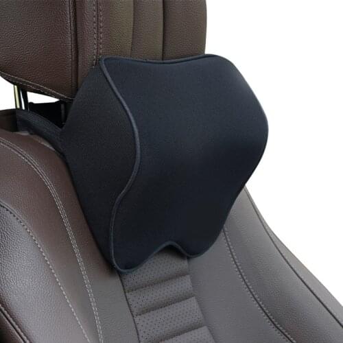 Car Neck Pillows Memory Cotton Leather Breathable Auto Car Neck Rest Headrest Cushion Pillow Car Interior Accessories