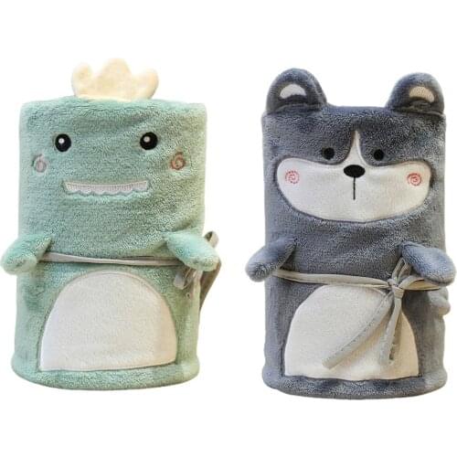 Hot Cute Cartoon Animal Office Nap Blanket Air Conditioning Blanket Dinosaur Children Roll Carpet Flannel for Girlfriend Gifts