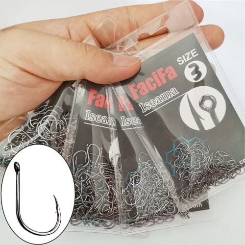 100pcs Iseama Hook Circle Carp Fishing Hook Fly Fishing Rig Hook Barbed Japan Fishhook Fishing Tackle Accessories