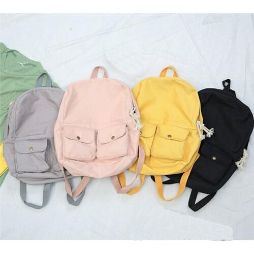 Fashion Backpack Women Denim Double Pockets Backpack Women Cacual Backpack Travel Bags For School Teenage Girls Classic Bagpack