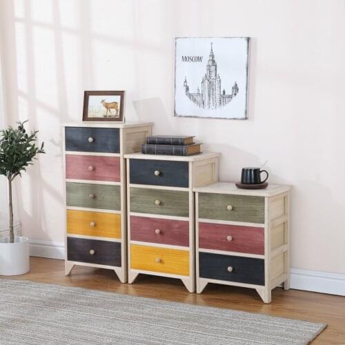 Pastoral Country Wood Furniture Combination Drawer-style Locker Storage Cabinet Wooden Cabinet Counter Counter Bedside Table