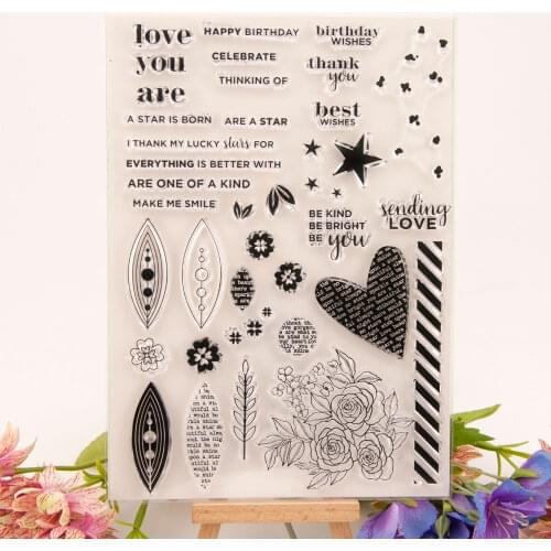 Silicone Clear Stamps CUTTING DIES For Scrapbooking STENSICLS LOVE BIRTHDAYDIY PAPER Album Cards MAKING Transparent RUBBER Stamp
