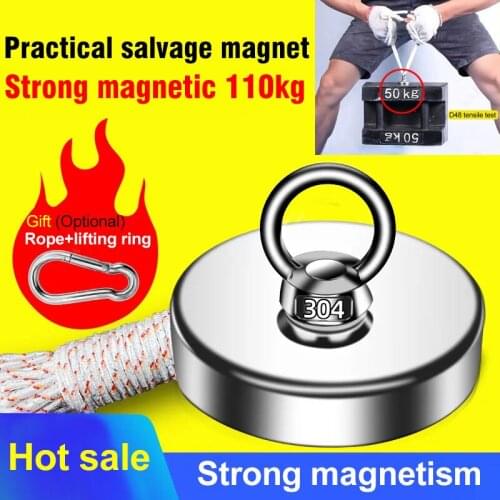 Strong Neodymium Magnet Salvage Magnet Deep Sea Fishing Tools Magnets Holder Pulling Mounting Pot With Ring Magnetic Liftiing