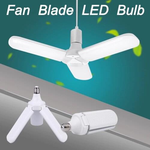 LED Bulb 45W E27 220V 30W 60W Home Energy Saving High Brightness Pendant Light Foldable Fan Blade LED Garage Light