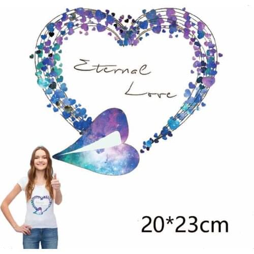 Prajna Heat Press Heart Patch Painted Stickers On Clothes Iron Applique For Clothing A-level Washable Pyrography Patch Badge D