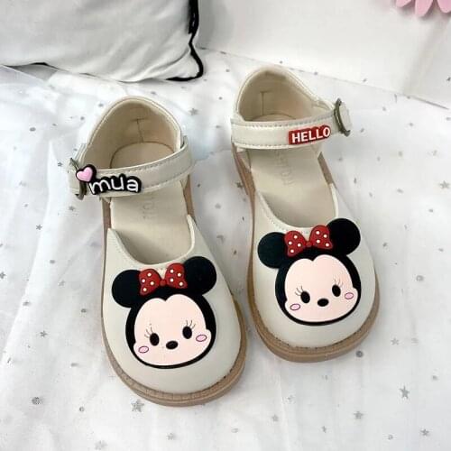 Disney childrens cartoon non-slip soft sole girl princess casual shoes leather shoes evening show leather shoes