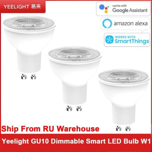Fast Ship Yeelight GU10 Dimmable Smart LED Bulb W1 APP Voice Control Smart Home Work with Yeelight APP Google Assistant Alexa
