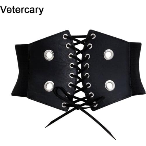High quality casual wide cummerbund black Sexy slim belt HOT corset female fashion dress accessories punk rivet wide cummerbund