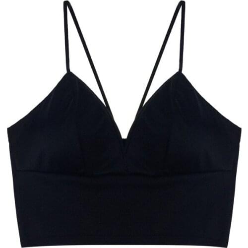 Sexy Spaghetti Deep V Neck Camisole Women Backless Camis Strappy Bralette Women Lingerie Crop Top Club Wear