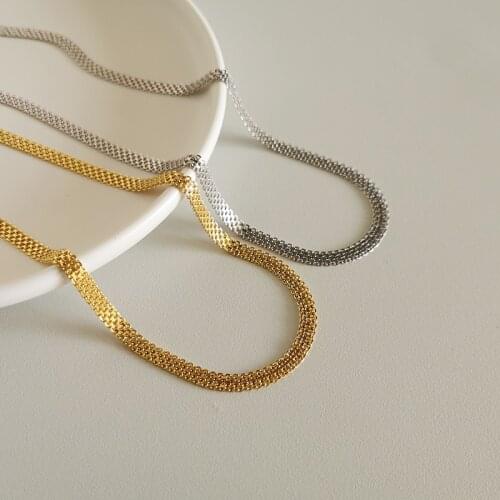 Silvology 925 Sterling Silver Weave Lace Choker Necklace French Style Temperament Clavicle Necklace for Women Minimalist Jewelry