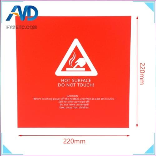 1pc Red Frosted Heated Bed 220x220mm For Wanhao i3 Anet A8 A6 Ender 5 3D Printer Sticker Build Sheet Build Plate Tape