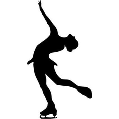 10*18CM Modern Design Figure Skating Winter Sports Car Sticker Decals Ice Dancing Cartoon Motorcycle Stickers Decals C2-0035