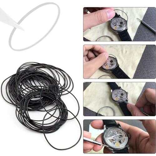 950pcs 0.5mm/0.6mm Rubber O-Ring Waterproof Round Gaskets for Watch Back Cover Waterproof Ring Waterproof Sealing Ring
