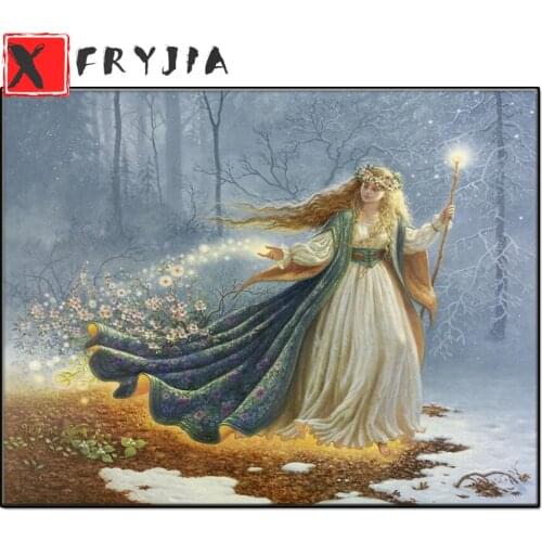 5D DIY Diamond Painting Queen of the Snow Forest Picture Of Rhinestones full round Diamond Embroidery Mosaic Home Decoration