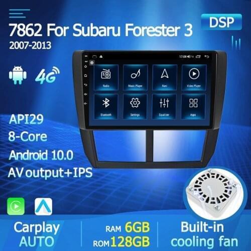 9 inch 2 din For Subaru Forester 2007-2013 Car Radio Multimedia Video Player Navigation GPS Android 10 2 DIN 4G SIM NET Recorder