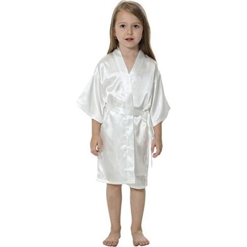 B16811 2017 Hot Sale Silk Kid Robe Kimono Robes Bridesmaid Dress Children Bathrobe Sleepwear Baby Clothes childrens bathrobe