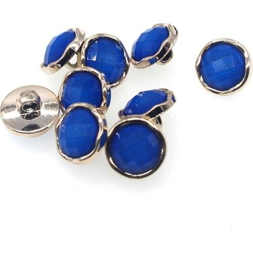 SHINE 20PCs Plastic Sewing Buttons Scrapbooking Round Blue Shank Beads 13mm Dia. Costura Botones Decorate bottoni botoes P1015