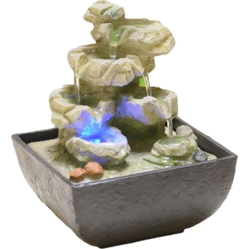 Relaxation Indoor Fountain Waterfall Feng Shui Desktop Water Sound Table Ornament Craft Home Decoration Accessories