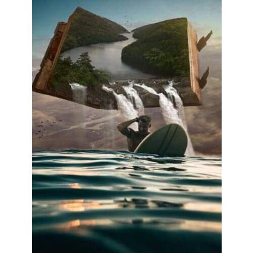 GLymg Diy Embroidery 5d Diamond Painting Bright Rhinestone Needlework Inverted Universe WaterDiamond Wall Arts Decor