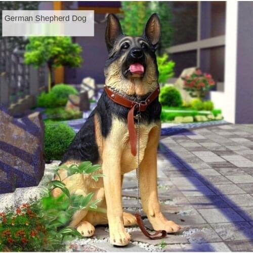 Creative Large German Shepherd Dog Decoration Synthetic Resin Lucky Dog Courtyard Decorations