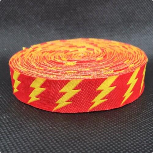 2015 NEW wholesale 5/8" 10yards/lots Woven Jacquard Ribbon lace 16mm Lightning man Red