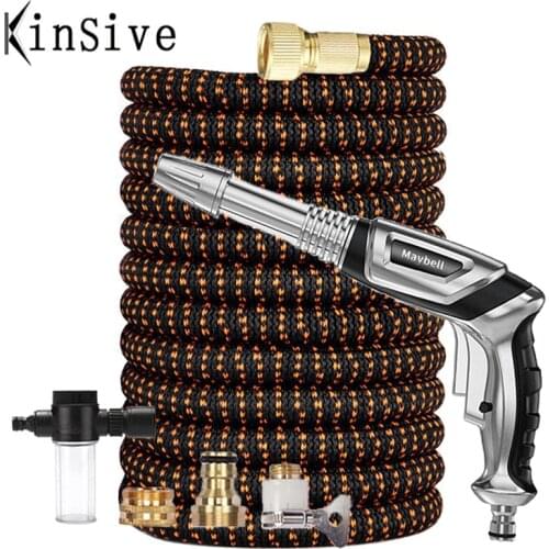 New High Pressure Washer Water Gun Garden Hose Set With Foam Pot Car Wash Nozzle Power Sprinkler PVC Plastic Pipe Cleaning Tools