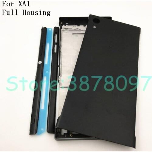 New Full Housing Middle Front Frame Bezel Housing For Sony Xperia XA1 G3116 G3115 G3112+Side Rail Stripe with Side Buttons+Logo