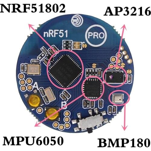 NRF51802 AP3216 MPU6050 BMP180 Bluetooth 4.0 temperature sensor module air pressure sensor Accelerometer Gyro Ambient light