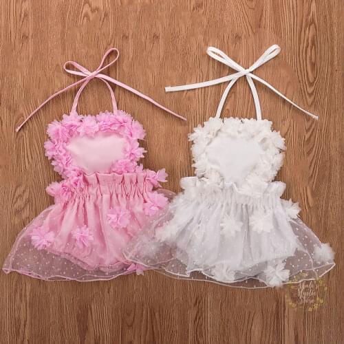 0-3Y Toddler Newborn Infant Baby Girl Flower Romper Lace Ruffles Jumpsuit Princess Birthday Party Costumes For Baby Girl Clothes
