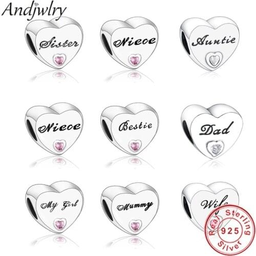Fit Charms Bracelet Orignal 925 Sterling Silver Heart Charm Love Beads 100% 925 Silver Fit Charm Berloque