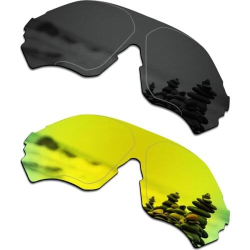 SmartVLT 2 Pieces Polarized Sunglasses Replacement Lenses for Oakley EVZero Range Stealth Black and 24K Gold