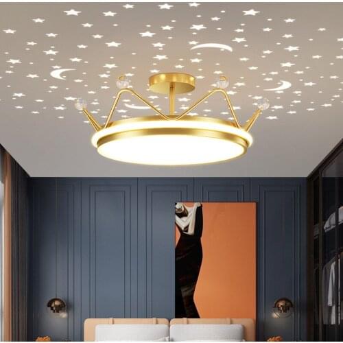 Crown Childrends Ceiling Light Fixtures For Ceiling Kids Room Ceiling Lamp For Girls Bedroom Ceiling Light Princess Lamp