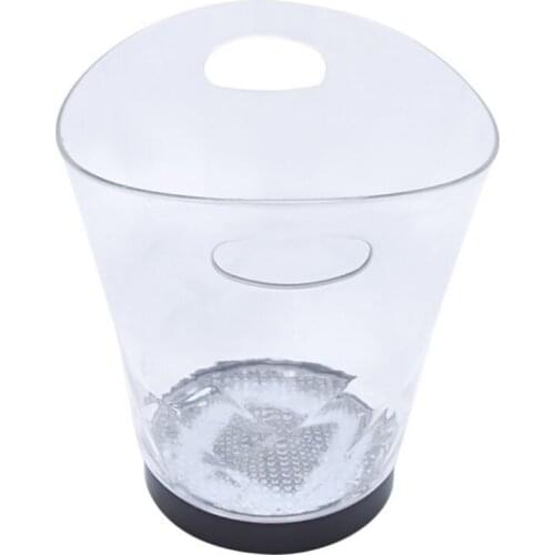 Durable and Versatile Ice Bucket Ice Bucket 5L Wine Cooler Round Double Handle Colorful Luminous Ice Bucket for Home Bar