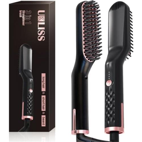 Professional Beard Straightener Hot Heating Comb Hair Straightener Brush Mutifunctional Hair Comb Hair Straightening Brush