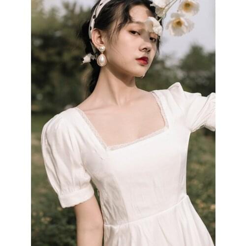 SWEETXUE French Retro Simple White Dress Fashion Elegant Summer Party Birthday Festival Cute Sexy Women A-line Daily Dresses