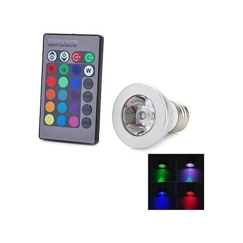 HRSOD GU10/E27 Remote Control 16 Colors 4 Modes RGB 3W 200LM LED Bulb-(90-260V) LED Globe Bulbs