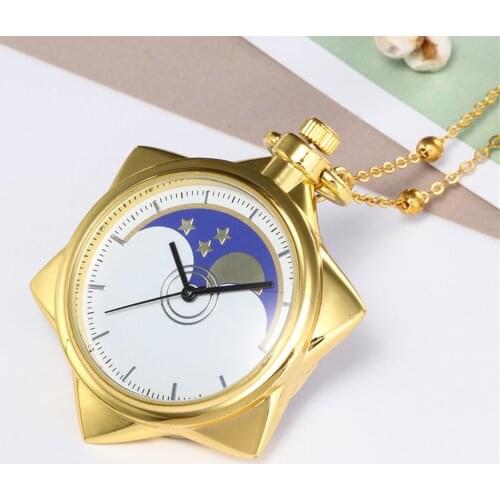 Five-Pointed Star Unisex Fashion Bronze Chain Necklace Pocket Watch Quartz Necklace Pocket & Fob Watches Relogio Best Gift