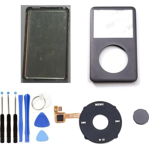 Gray Grey Front Faceplate Silver Back Cover Housing Black Clickwheel Gray Button For iPod 6th 7th gen Classic 80gb 120gb 160gb