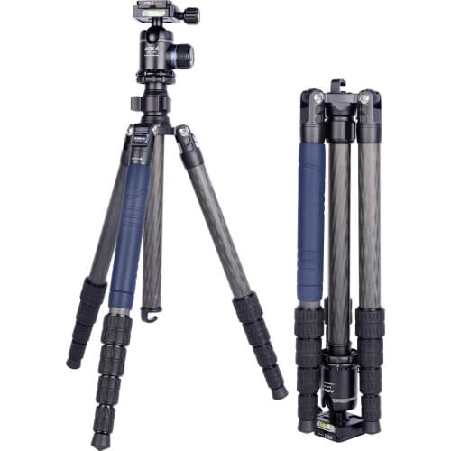 AOKA AK255C Tripod Carbon Fiber Lighweight Camera Stands With KK33 Ball Head 5 Section Max Loading 10kg