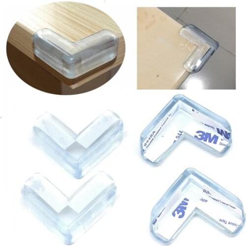 8Pcs Children Furnitures Edge Corners Guards Baby Silicone Safety L Shape Transparent Protector Cover