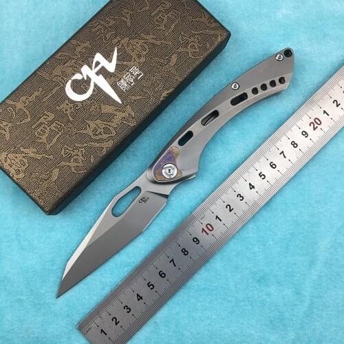 CH MARSHAL new flip folding knife S35VN blade TC4 titanium handle camping outdoor hunting survival fruit pocket knives EDC tools