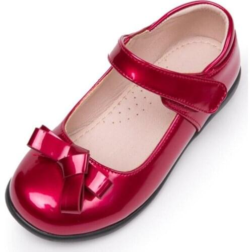 Children School Uniform Shoes Girls Butterfly Knot Dress Shoes Black Leather Shoe Pretty Comfortable For Kid Girl Princess Flats