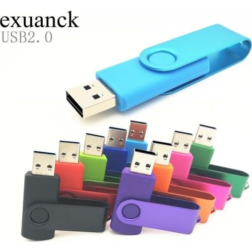 Custom Logo Usb Stick 2.0 128GB USB Flash Drive 64GB Colorful Pen Drive 32GB Rotate Key Pendrive 16GB Memoria Stick 8GB 4GB