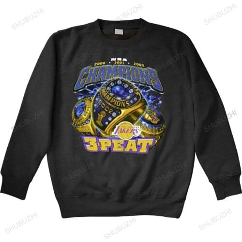 VINTAGE LOS ANGELES LAKES CHAMPIONS 3 PEAT RINGS hoody BLACK MENS S-4XL drop shipping men autumn sweatshirt