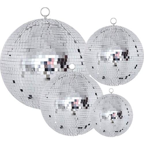 30CM Silver Mirror Disco Ball Cool and Fun Hanging Party Disco Ball Christmas Bar DJ KTV Dance Music Decor Rotating Mirror Ball
