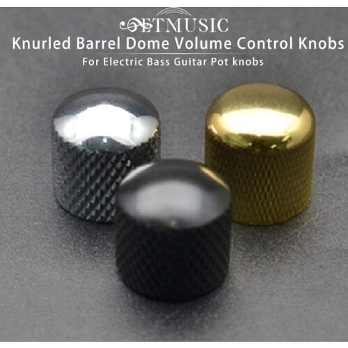 10Pcs Metal Dome Tone Tunning Knobs Volume Control Buttons for Electric Guitar Bass Chrome/Black/gold ,Diameter 18mm